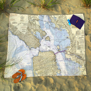 Nautical Chart Blanket, Locations in California