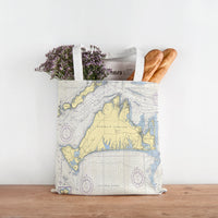 Thumbnail for Nautical Chart Tote Bag, Locations in Massachusetts