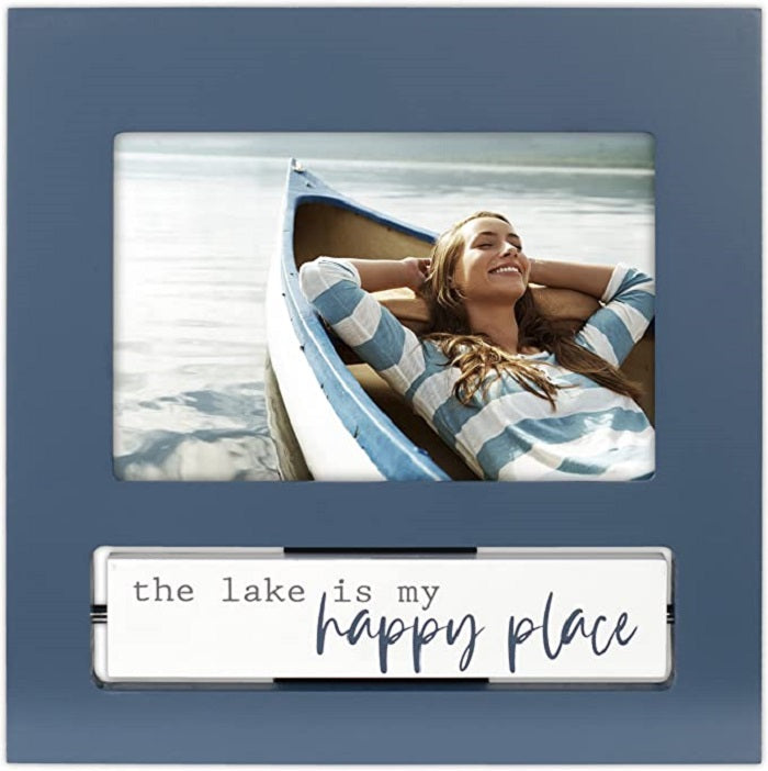 The Lake Is My Happy Place, Wooden Picture Frame Picture Frames New England Trading Co   