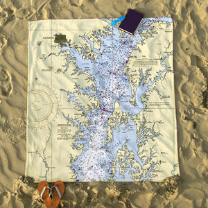 Nautical Chart Blanket, Locations in Maryland
