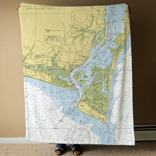 Nautical Chart Blanket, Locations in North Carolina