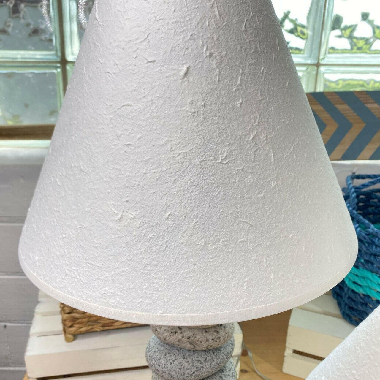 Stacked Stone Lamp, Handcrafted from Beach & River Rocks Lamps New England Trading Co   