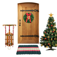 Thumbnail for Lobster Rope Doormats, Outdoor Door Mats, Wicked Good Door Mats Made in Maine, Christmas Green & Red, Door Decor, Front Entrance View