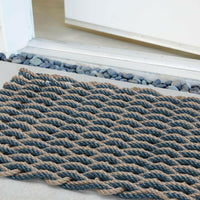 Thumbnail for ColorWave Nautical Rope Doormat, Navy Blue and Warm Sand Door Mats ColorWave   