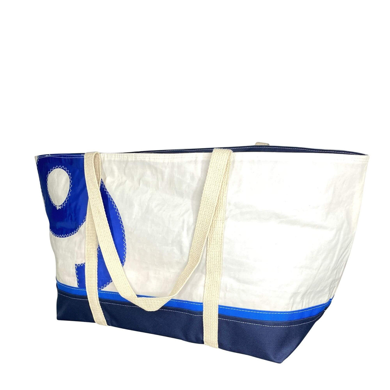 Recycled Sail Bag, Tote Bag Handmade from Sails, Blue & Navy Blue Handbags New England Trading Co   