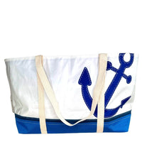 Thumbnail for Recycled Sail Bag, Blue Anchor Tote Handbags New England Trading Co   