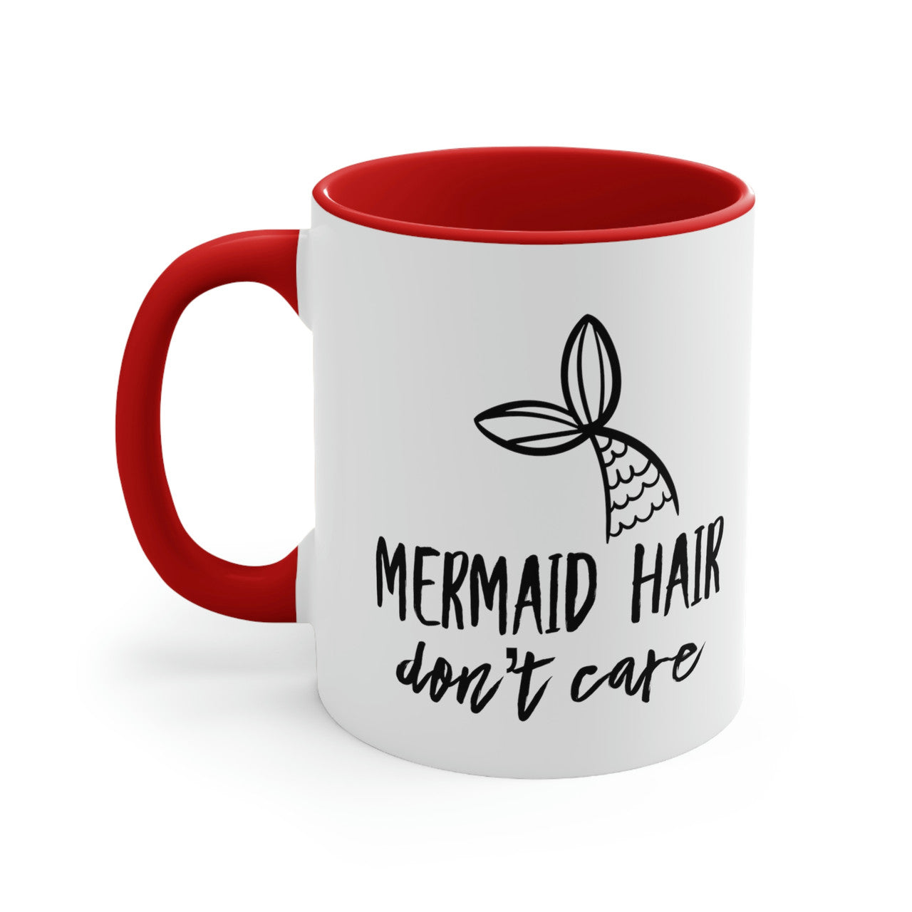 Mermaid Hair Don't Care Ceramic Beach Coffee Mug, 5 Colors Mugs New England Trading Co Red  