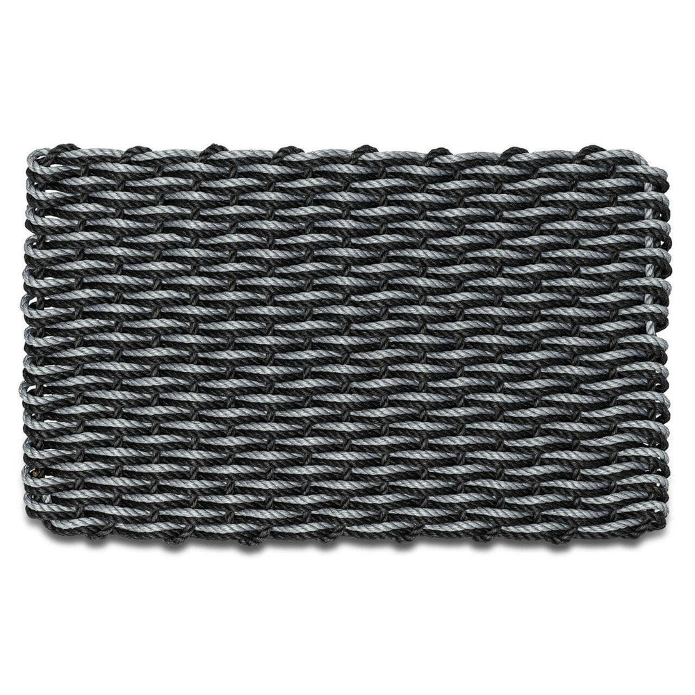 Lobster Rope Doormats, Outdoor Door Mats, Wicked Good Door Mats Made in Maine, Silver & Black Double Weave