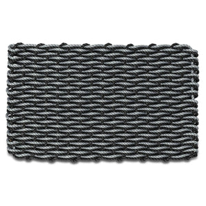 Lobster Rope Doormats, Outdoor Door Mats, Wicked Good Door Mats Made in Maine, Silver & Black Double Weave