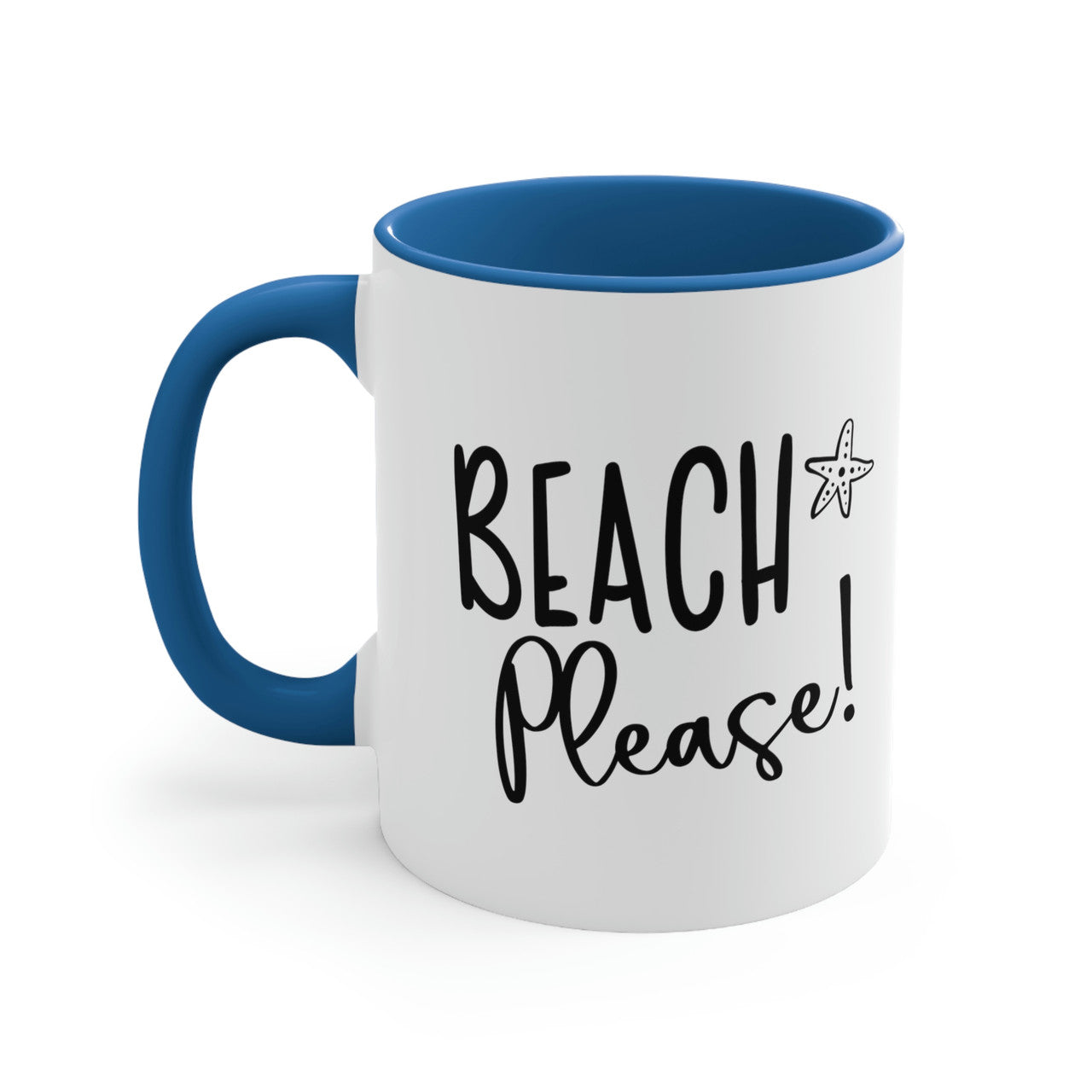 BEACH Please! Ceramic Beach Coffee Mug, 5 Colors Mugs New England Trading Co Light Blue  