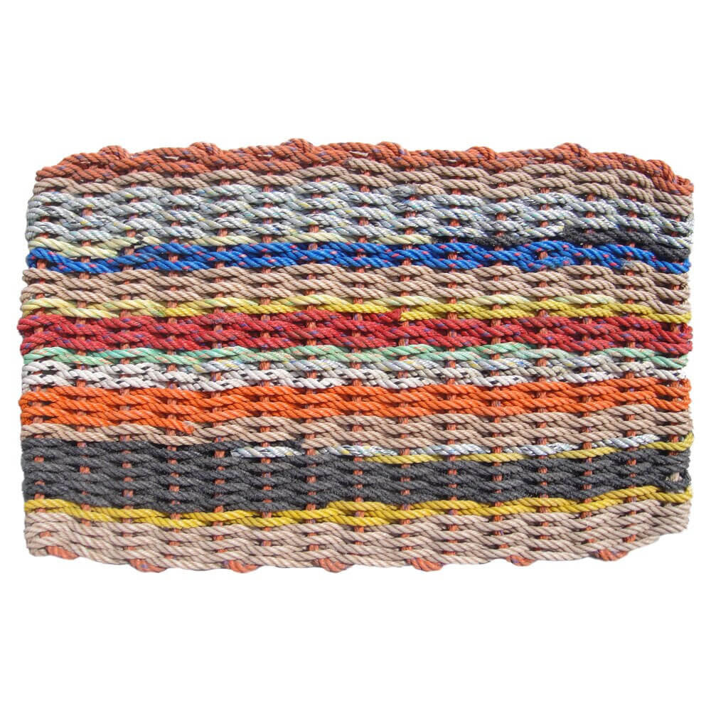 "Colors of Maine" Assorted Recycled Lobster Rope Doormat, 21x33 Door Mats The New England Trading Company   