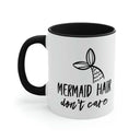 Mermaid Hair Don't Care Ceramic Beach Coffee Mug, 5 Colors Mugs New England Trading Co Black  