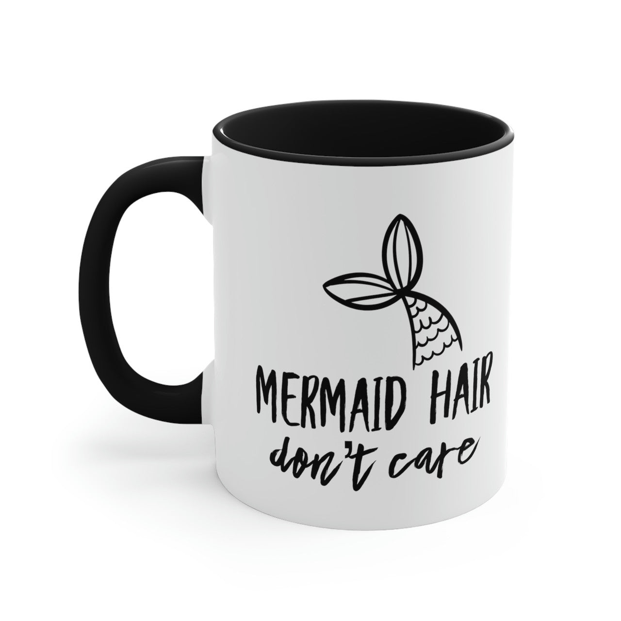 Mermaid Hair Don't Care Ceramic Beach Coffee Mug, 5 Colors Mugs New England Trading Co Black  