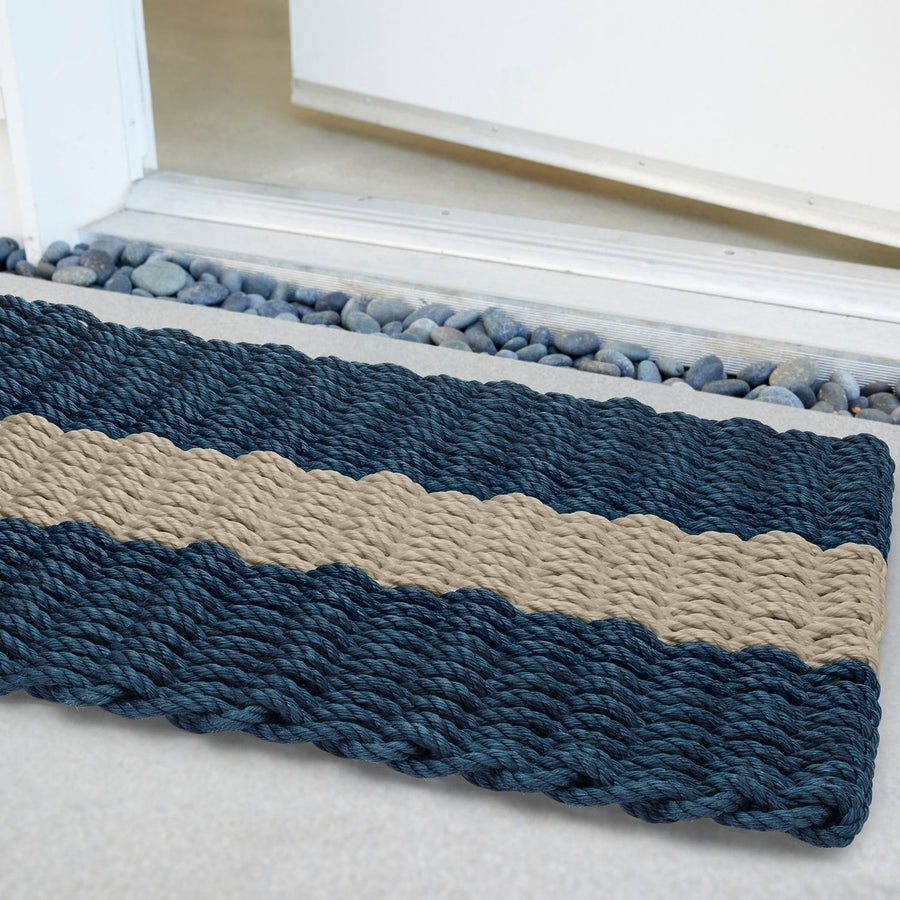 Lobster Rope Doormat, Made in Maine Rope Door Mat, Solid Dark Tan