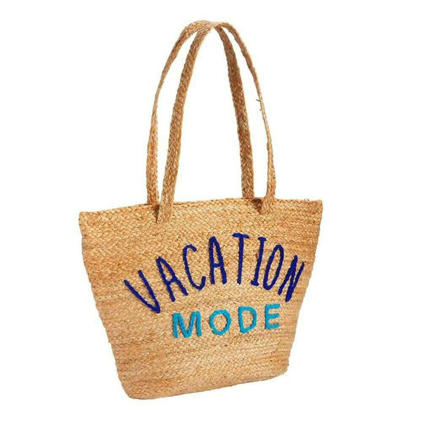 Vacation Mode Jute Cooler Tote, Insulated Insulated Bags New England Trading Co   