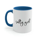 Salty Girl Ceramic Coastal Coffee Mug, 5 Colors Mugs New England Trading Co Light Blue  