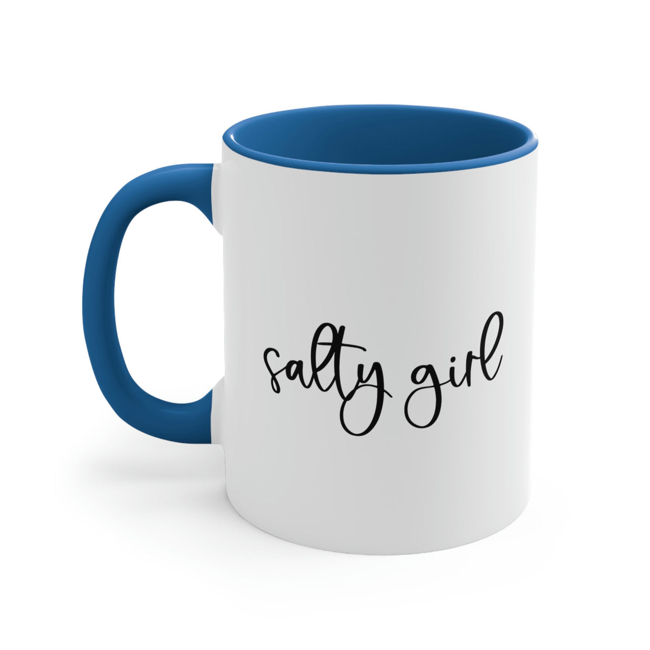 Salty Girl Ceramic Coastal Coffee Mug, 5 Colors Mugs New England Trading Co Light Blue  
