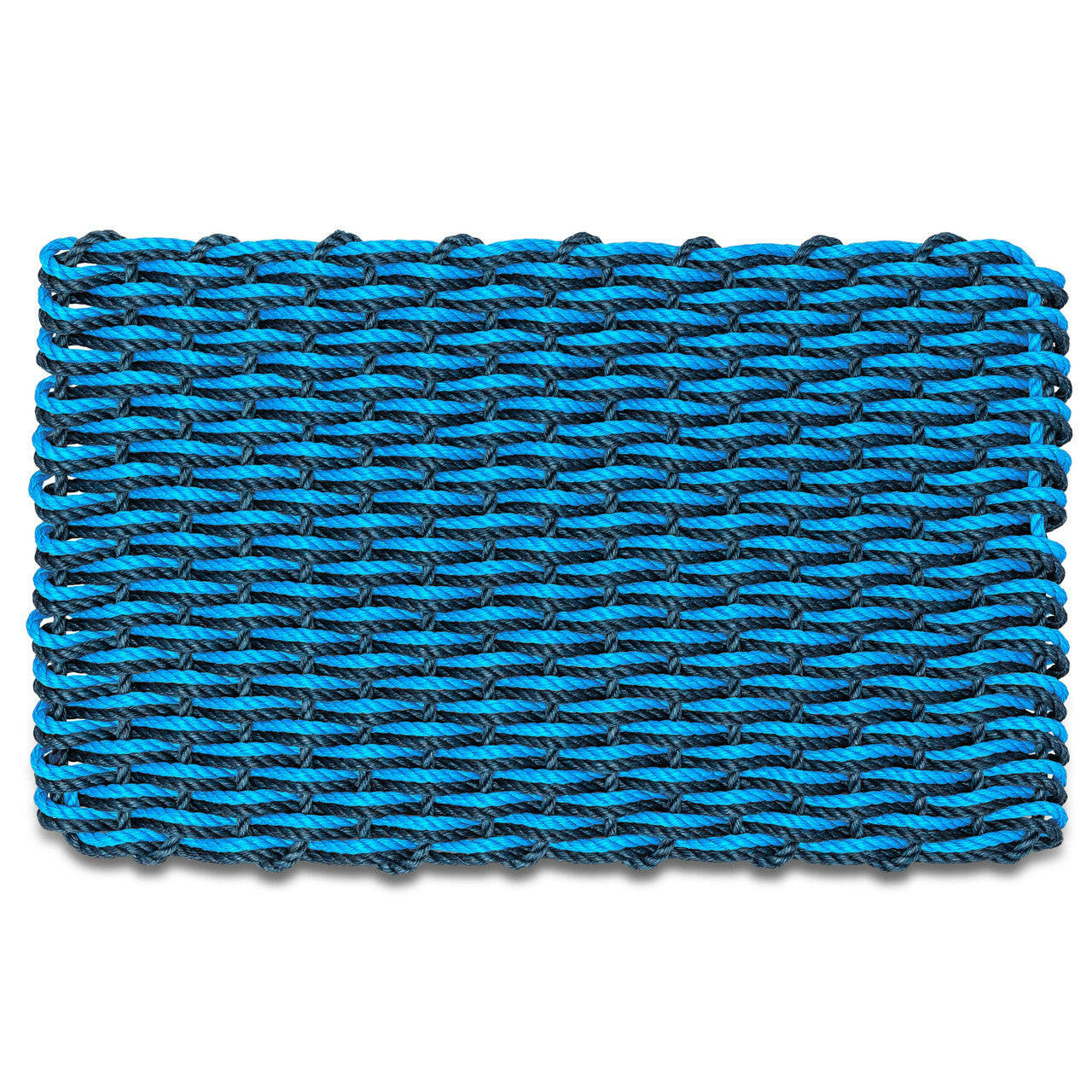 Wicked Good Nautical Rope Doormat, Navy & Light Blue Double Weave Door Mats Wicked Good Doormat   