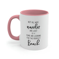 Thumbnail for Not All Who Wander Are Lost Ceramic Beach Coffee Mug, 5 Colors Mugs New England Trading Co Pink  