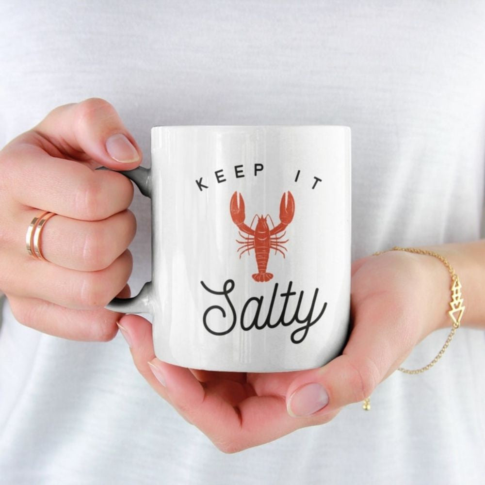 Keep It Salty Ceramic Beach Coffee Mug Mugs New England Trading Co   