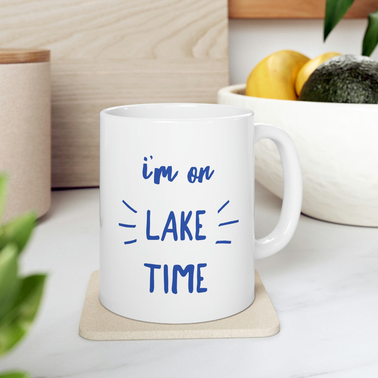 I'm On Lake Time Ceramic Beach Coffee Mug Mugs New England Trading Co   
