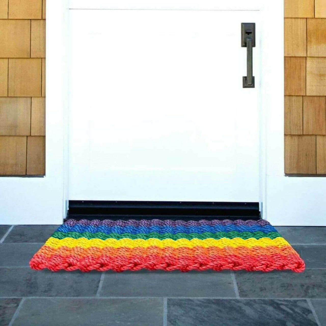 Rainbow Rope Mat made with Lobster Rope --With fashion Border Color