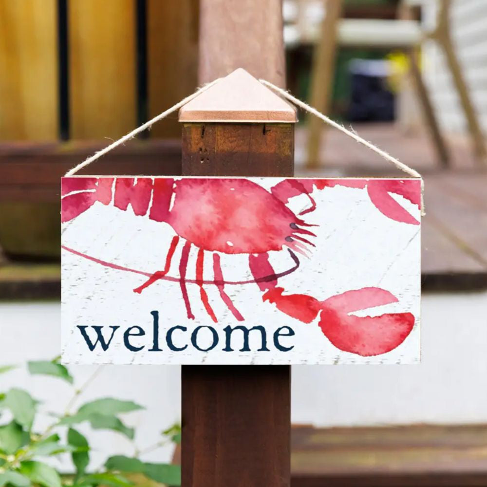 Lobster Welcome Sign Decor New England Trading Co   
