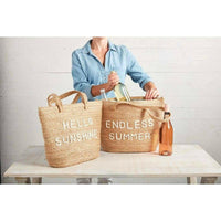 Thumbnail for Endless Summer Jute Cooler Tote, Insulated Insulated Bags New England Trading Co   
