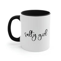 Thumbnail for Salty Girl Ceramic Coastal Coffee Mug, 5 Colors Mugs New England Trading Co Black  