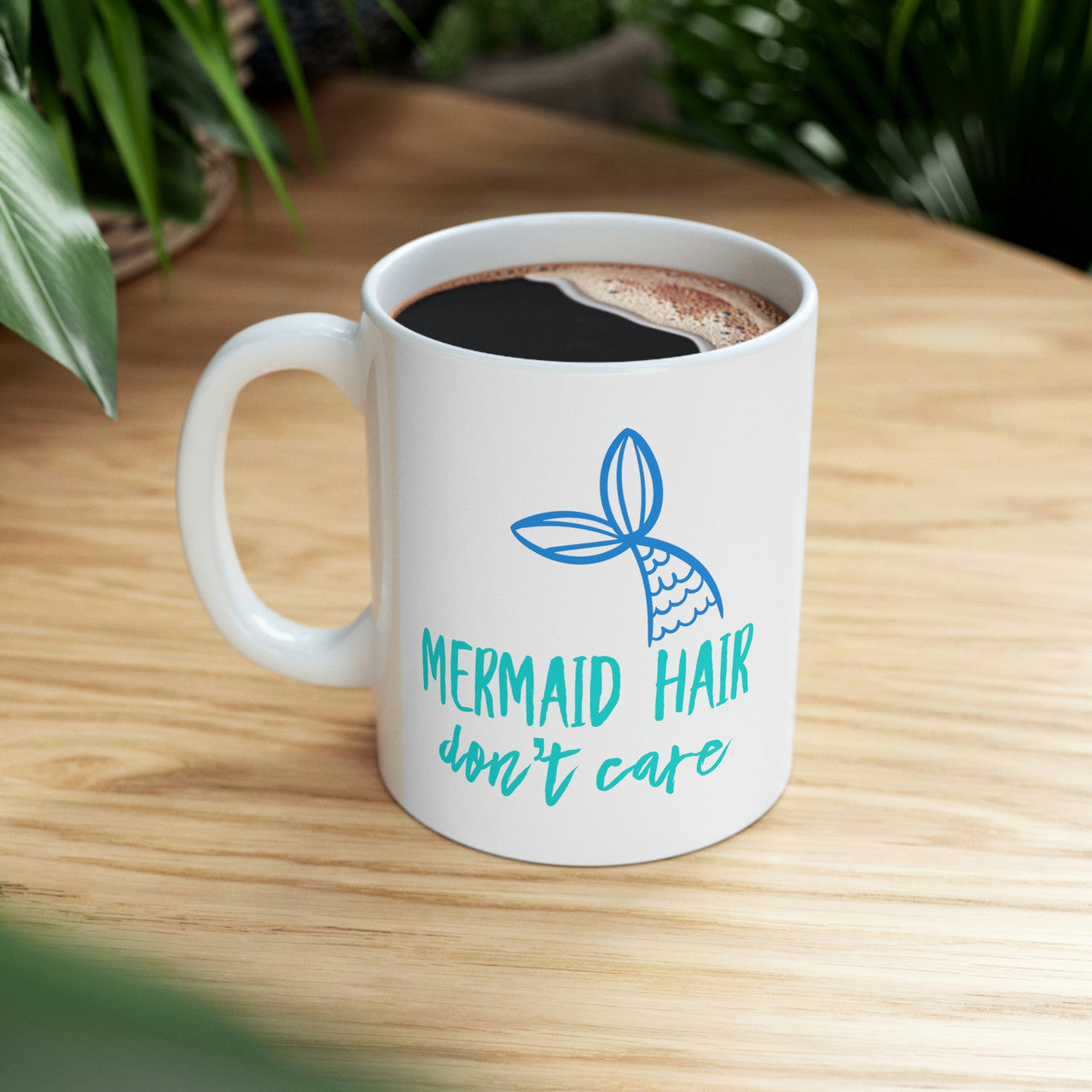 Mermaid Hair Don't Care Ceramic Beach Coffee Mug Mugs New England Trading Co   