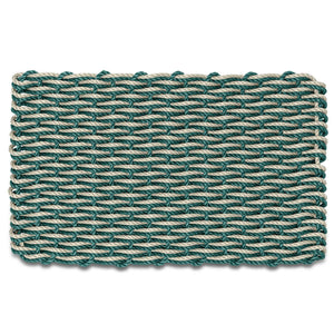 Lobster Rope Doormats, Outdoor Door Mats, Wicked Good Door Mats Made in Maine, Green & Dark Tan Double Weave