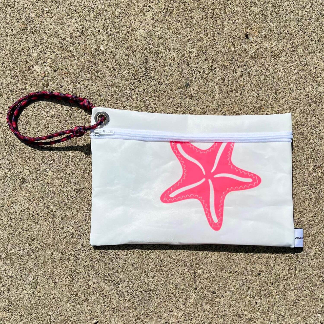 Recycled Sail Wristlet Handbags, Wallets & Cases New England Trading Co Pink Starfish  