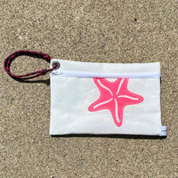 Thumbnail for Recycled Sail Wristlet Handbags, Wallets & Cases New England Trading Co Pink Starfish  