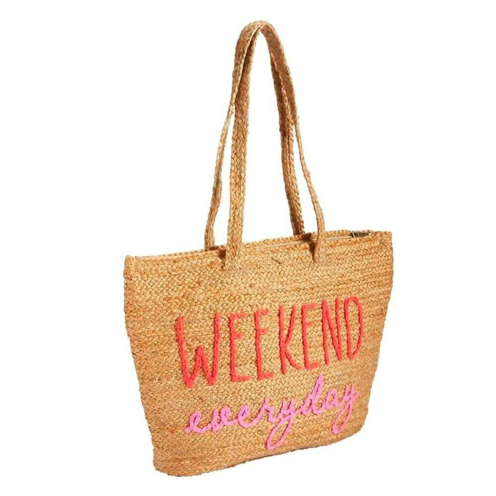 Weekend Everyday Jute Cooler Tote, Insulated Insulated Bags New England Trading Co   
