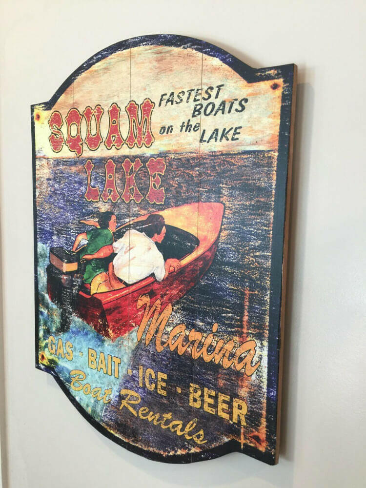 Custom Vintage Wood Plank Nautical Sign, Fastest Boat Posters, Prints, & Visual Artwork New England Trading Co   