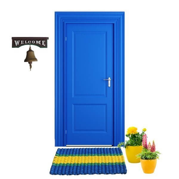 Wicked Good Nautical Rope Doormat, Blue, Green, Yellow Door Mats Wicked Good Doormat   