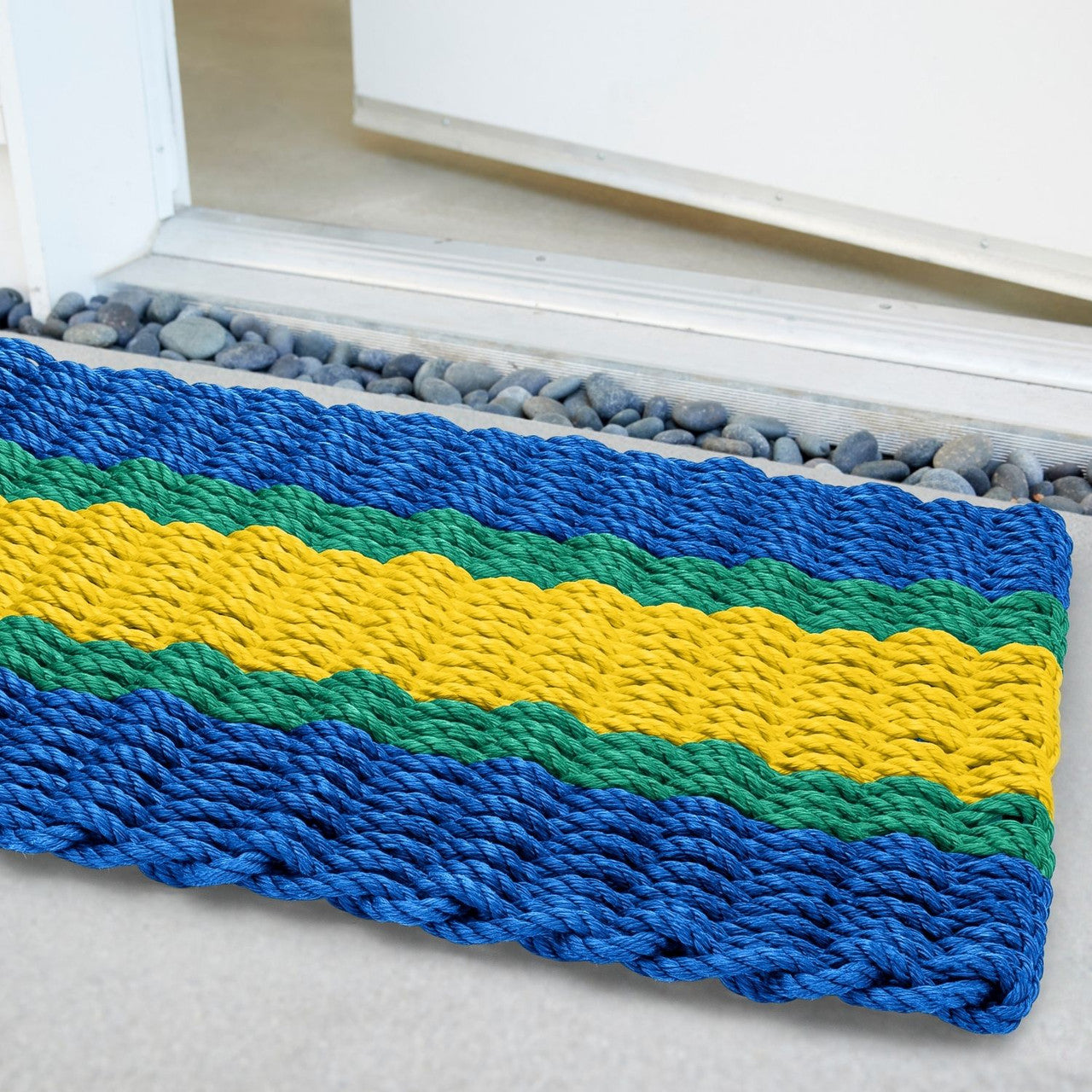 Wicked Good Nautical Rope Doormat, Blue, Green, Yellow Door Mats Wicked Good Doormat   