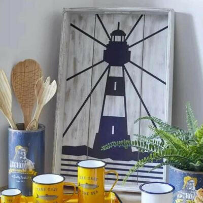 Lighthouse Wooden Serving Tray Serving Trays New England Trading Co   