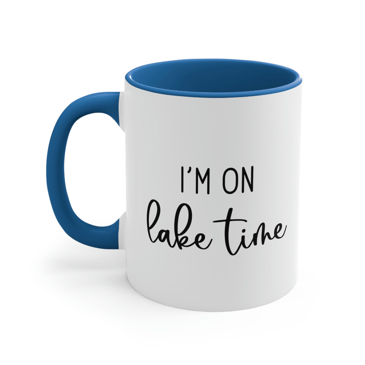 I'm On Lake Time Ceramic Beach Coffee Mug, 5 Colors Mugs New England Trading Co Light Blue  
