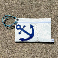 Thumbnail for Recycled Sail Wristlet Handbags, Wallets & Cases New England Trading Co Blue Anchor  