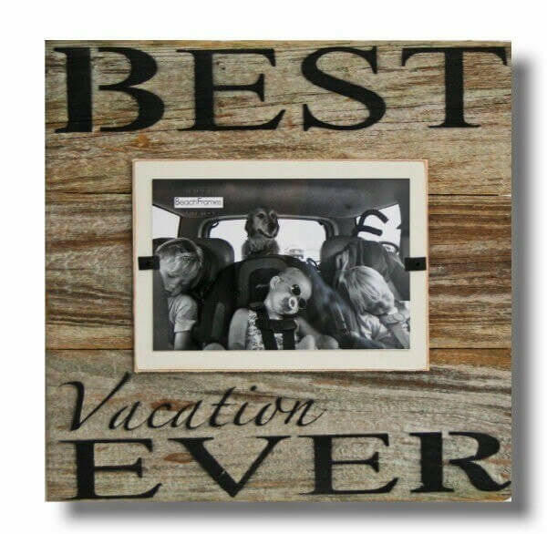 Reclaimed Wood Picture Frame, Best Vacation Ever, 11" x 11" Picture Frames New England Trading Co   
