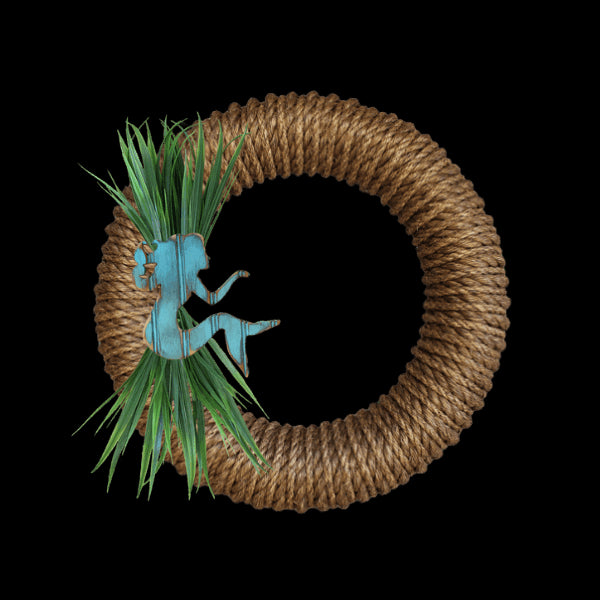Hampton Wreath Accessories Wreaths & Garlands New England Trading Co Turquoise Mermaid/Sea Grass  