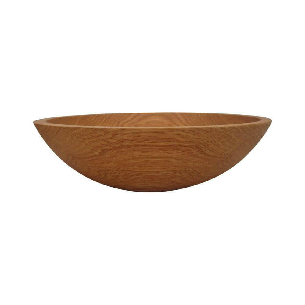 12 Inch Red Oak Wooden Salad Bowl Bowls American Farmhouse Bowls   