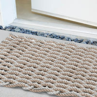 Thumbnail for ColorWave Nautical Rope Doormat, Cape Gray & Warm Sand Door Mats ColorWave   