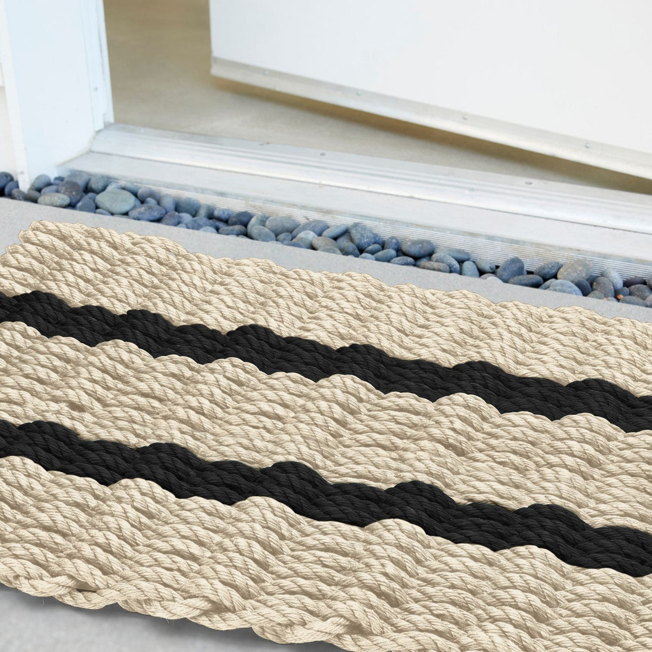 Rockport Rope Doormats 2038374 Indoor and Outdoor Doormat, 20 x 38, Black
