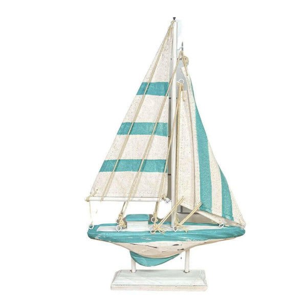 12" Wooden Sailboat Schooner, 3 Colors Decor New England Trading Co   