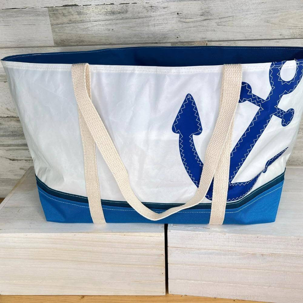 Beach Tote in Upcycled Sailcloth - JOSHUVELA