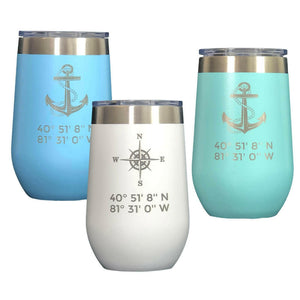 Latitude & Longitude Polar Camel Stemless Wine Tumbler Tumblers New England Trading Co   
