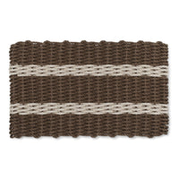 Thumbnail for Wicked Good Nautical Rope Doormat, Brown with 2 Light Tan Stripes Door Mats Wicked Good Doormat   