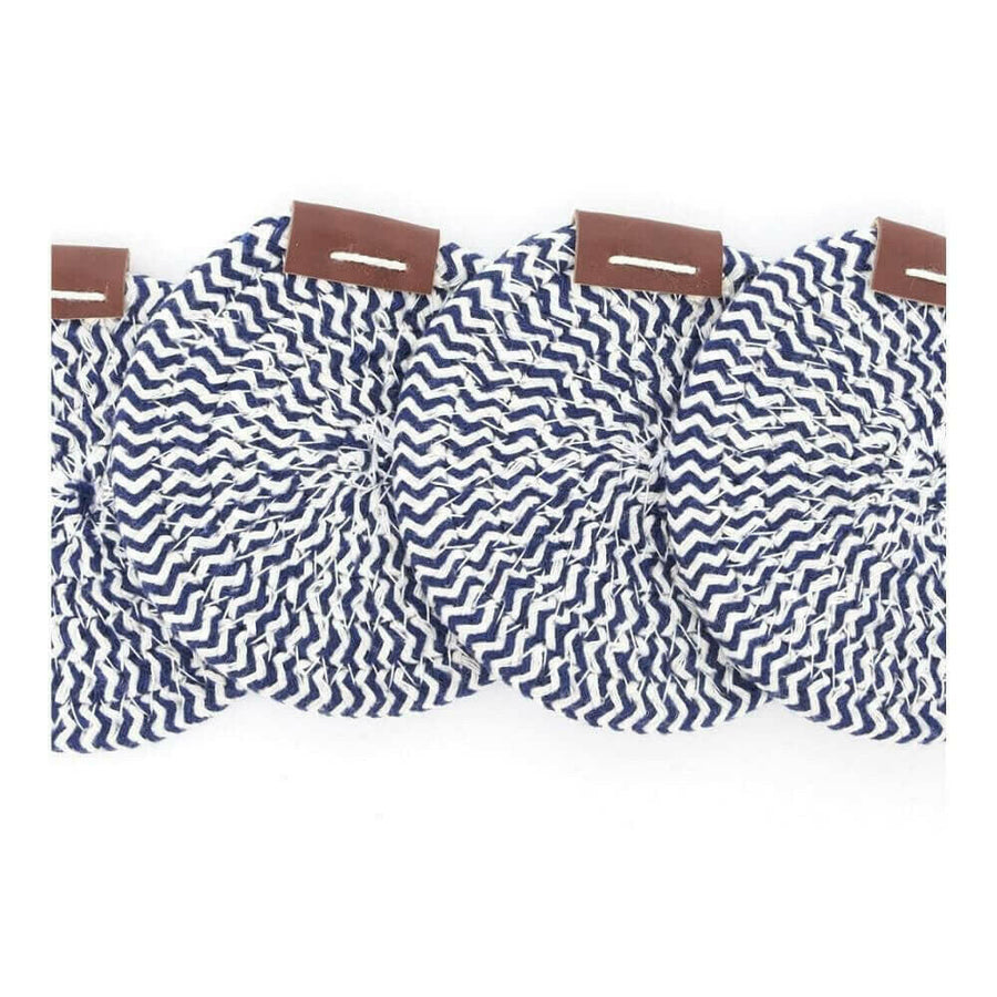 Nautical Rope Coasters with Leather Detail, Set of 4 New England